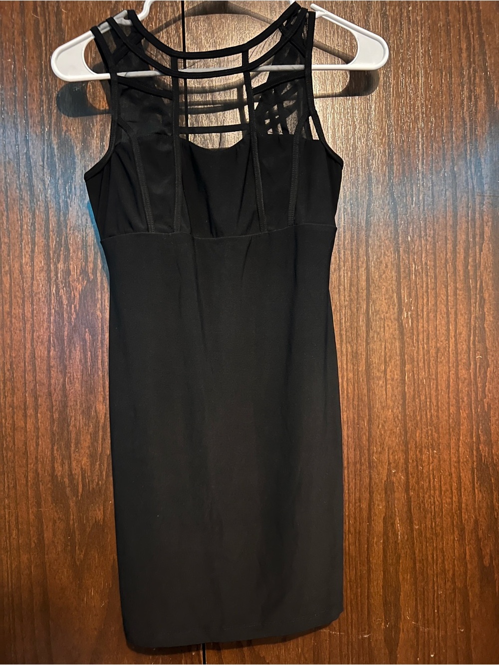 Ruby Rox Black Strappy Mesh Mini Dress